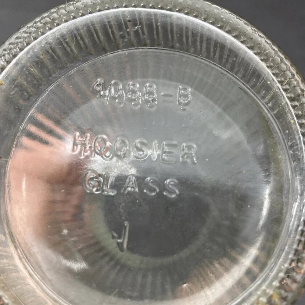 Vintage Hoosier Glass 4088-8‎ Ribbed Pressed Glass Vase Clear Flared Top MCM